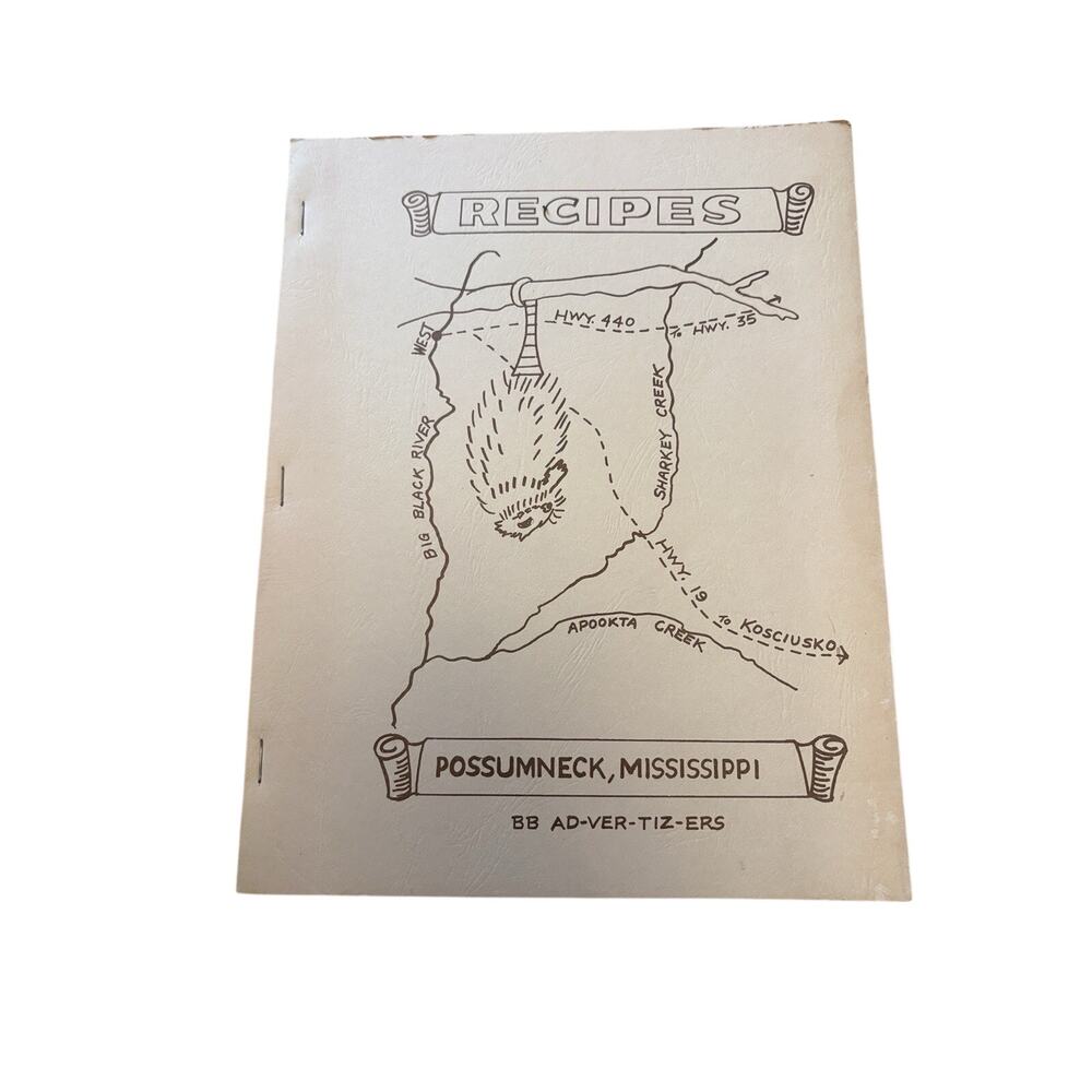 Vintage Possumneck Mississippi Community Club Cookbook Recipes 3rd Edition 1980
